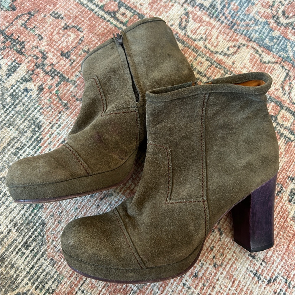 Calleen Cordero Suede Olive Boots